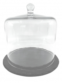 Set Schieferplatte & Glasglocke MAXI